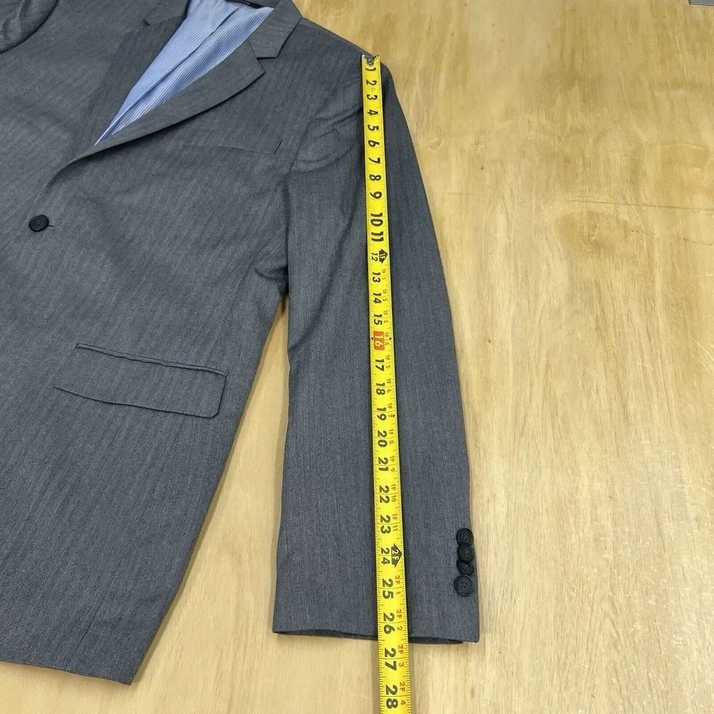 Banana Republic Sport Jacket Blazer Mens 46R Tailored Slim Polyester Herringbone